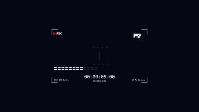 Digital Camera Viewfinder Overlay with Recording Interface and Timecode