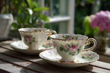 Fototapeta premium Elegant Vintage Tea Cups
