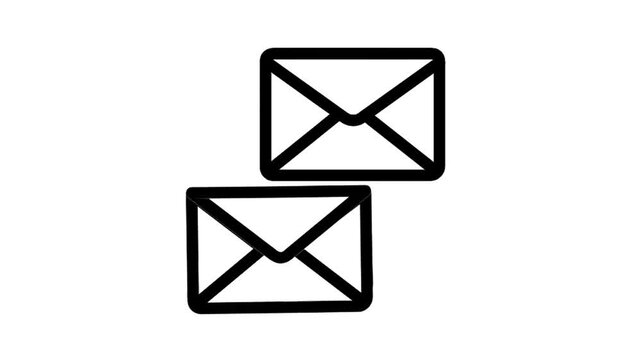 Animated open and closed envelope mail icon loop motion graphic, email message and contact communication symbol, isolated on white background