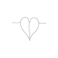 Heart Shaped Philodendron Line Art © Craftinza