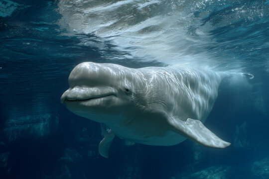 Majestic Beluga Whale Underwater