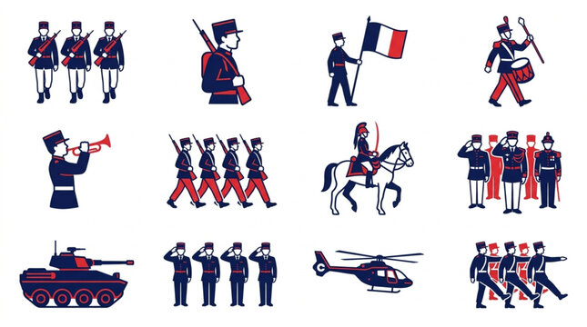 Military Parade and Symbols Collection.