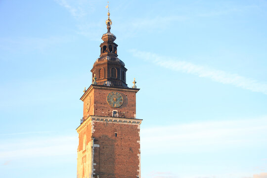 Early Morning View of Town Hall Tower in Krak&oacute;w, Poland