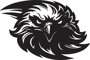 Fototapeta premium Eagle Head Silhouette Black And White Vector Illustration