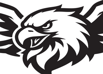 Obraz premium Eagle Head Silhouette Black And White Graphic Design
