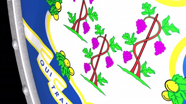 Metallic Shield Transitions with the Flag of State of Connecticut of United States of America