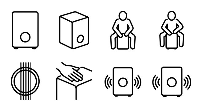 Caon Drum Icons, Percussion Instrument Set, Musical Equipment Graphics