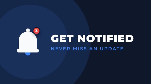 Notification alert icon with text.