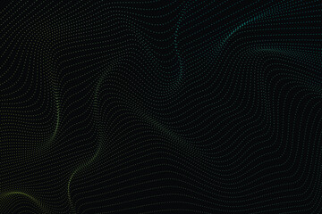 Naklejka premium Abstract waves digital dot particle mesh futuristic technology background vector illustration EPS10