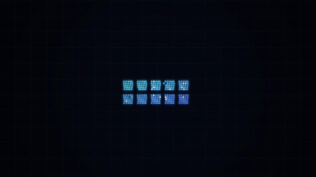 Digital retro arcade interface displaying insert coin text on black grid
