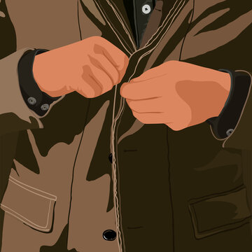 Businessman buttoning suit background, fashion aesthetic