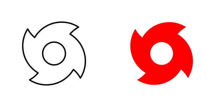 hurricane icon four parts fill  and stroke editable 
