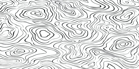 Abstract cartographic contour line pattern in black and white with topographic cartography geography abstract monochrome background landscape elevation minimalist detailed backdrop creative © MOHAMAD