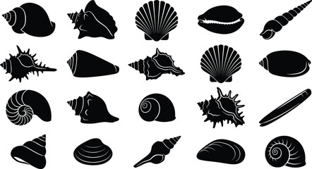 Seashells Icons Set Vector Illustration © Hello World