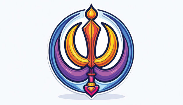 Khanda Symbol Sikhism Religious Emblem.