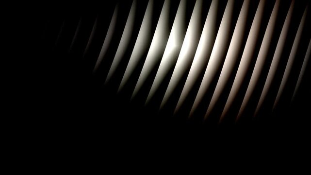 Dark cinematic gradient blind light panels video background with white and charcoal gray, winter cabin embers