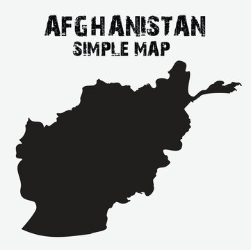 Afghanistan Map Silhouette Outline Vector Illustration Isolated on White Background