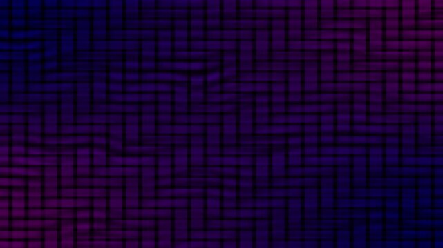 Grid pattern animation with dark purple and blue. Grid pattern abstract woven texture. Grid pattern modern technology backdrop graphic on black background.