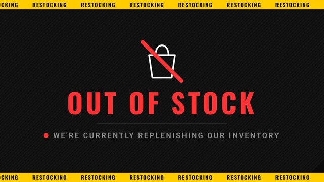 Out of stock notification message.
