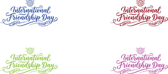 International happy friendship day greeting cards in multiple colors © MdRiyad