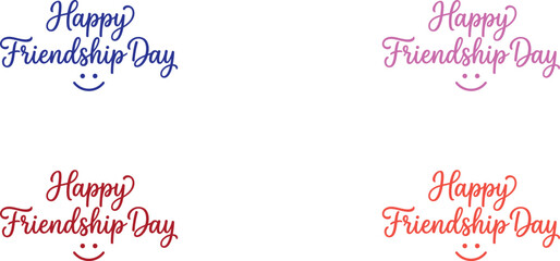 International happy friendship day greeting cards with smiling faces © MdRiyad