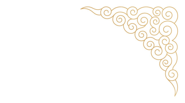 Detailed illustration of swirling golden design on white background created July 2026
