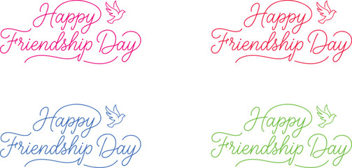 International happy friendship day greeting cards with colorful typography © MdRiyad