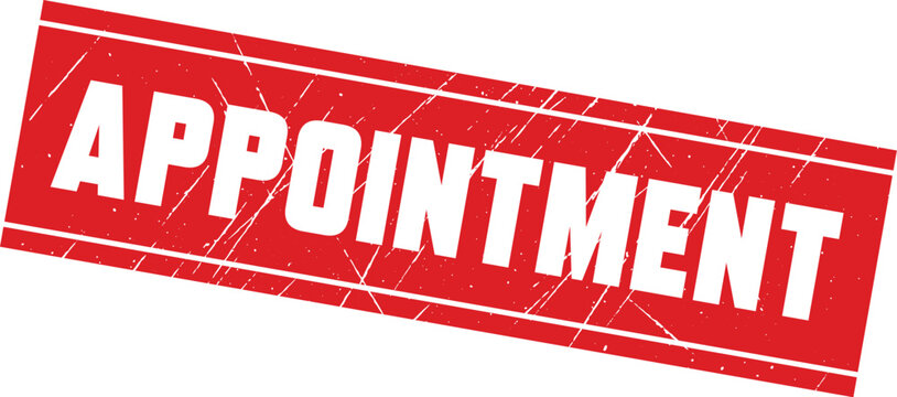 APPOINTMENT: A professional red rubber stamp marking that is perfect for office documents and paperwork workflows.