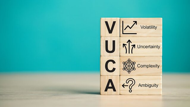 VUCA framework concept showing volatility uncertainty complexity and ambiguity
