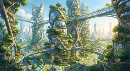 Obraz premium Eco-Skyscraper City