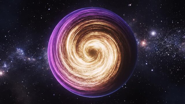 Hypnotic gradient loop abstract background. Magnetic polar attraction. Spherical projection. Spirituality concept.