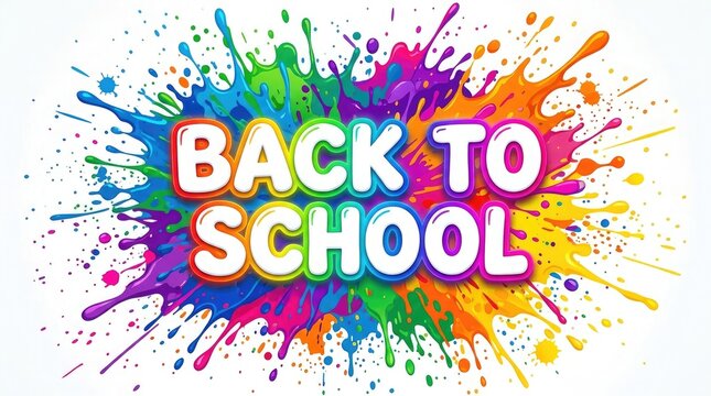 Back to school colorful paint splatter design education starts again classroom decor school supplies promotion