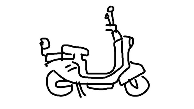 This is a video clip of an electric bicycle line art animation, suitable for bicycle animation videos, screens, presentations, education, webinars, advertisements, product promotions,

