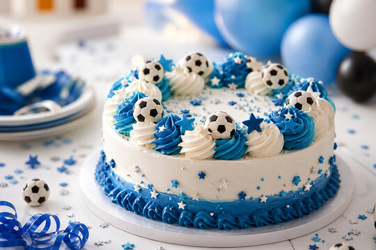 Soccer Celebration Cake Product Photo for Editorial Layout