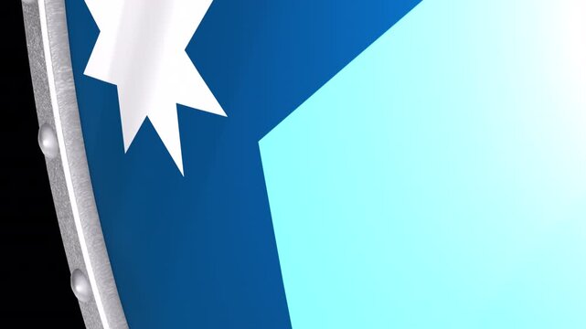 Metallic Shield Transitions with the Flag of State of Minnesota of United States of America