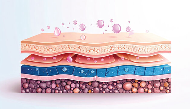 Skin layers cross section anatomy.