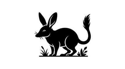 Fototapeta premium Cute Bilby Silhouette Icon, Australian Marsupial Vector Art