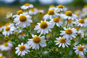 Obraz premium Flowers bloom in a field during spring season