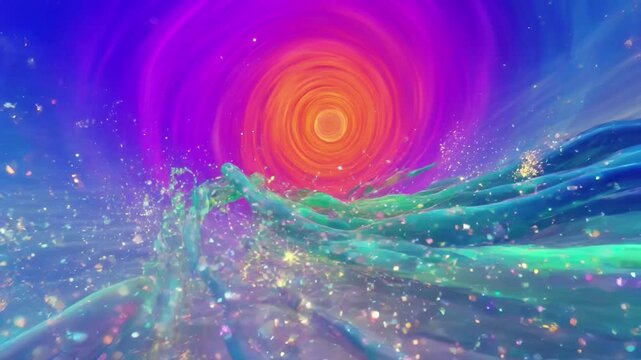 Abstract sports motion background with vibrant green colors, dynamic energy swirls, and abstract morphing spheres. Perfect for universal athletic events, fitness, and sports festival visuals.