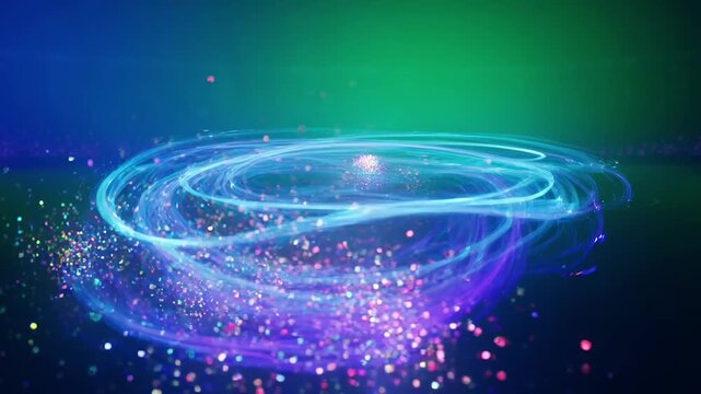 Abstract sports motion background with vibrant green colors, dynamic energy swirls, and abstract morphing spheres. Perfect for universal athletic events, fitness, and sports festival visuals.