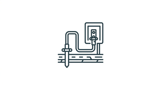 Electrical grounding rod connected to a junction box.