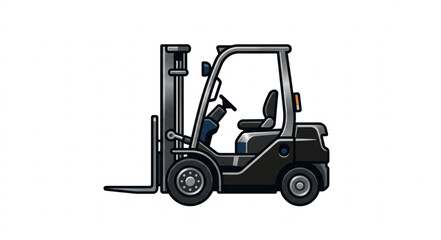 Naklejka premium Modern Forklift Truck Vehicle for Material Handling.