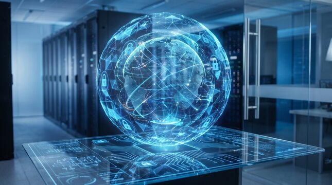 Secure Global Data Network with Digital Encryption and Cyber Security Protection