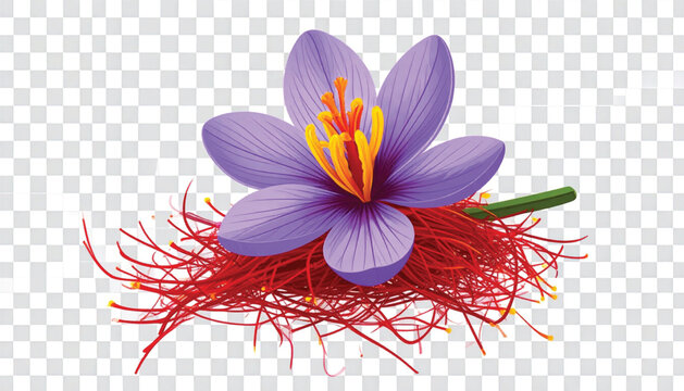 Saffron Crocus Flower Purple Petals.