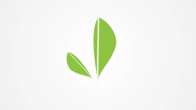 Minimalist Green Leaves Illustration on a Plain White Background