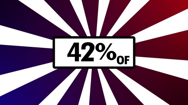 "Bold '42% SALES DISCOUNT' text in a modern promotional style with a seamless looping animation.