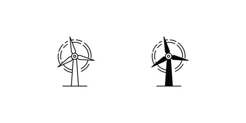 Wind Turbine set icon with white background vector stock illustration © pixel Btyess