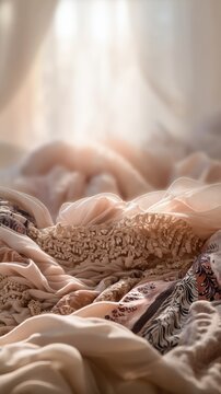 Global Tiny Animal wallpaper Soft, Elegant Fabric Layers with Lace and Animal Print Details in Warm Natural Tones a watercolor animal parade wallpaper
