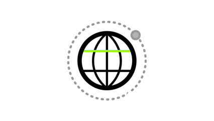 a black and green globe icon. © Abdurohman4