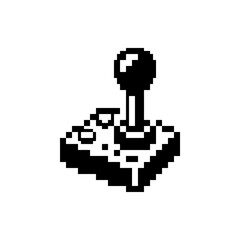 Fototapeta premium A simple black and white pixel art illustration of a classic video game controller